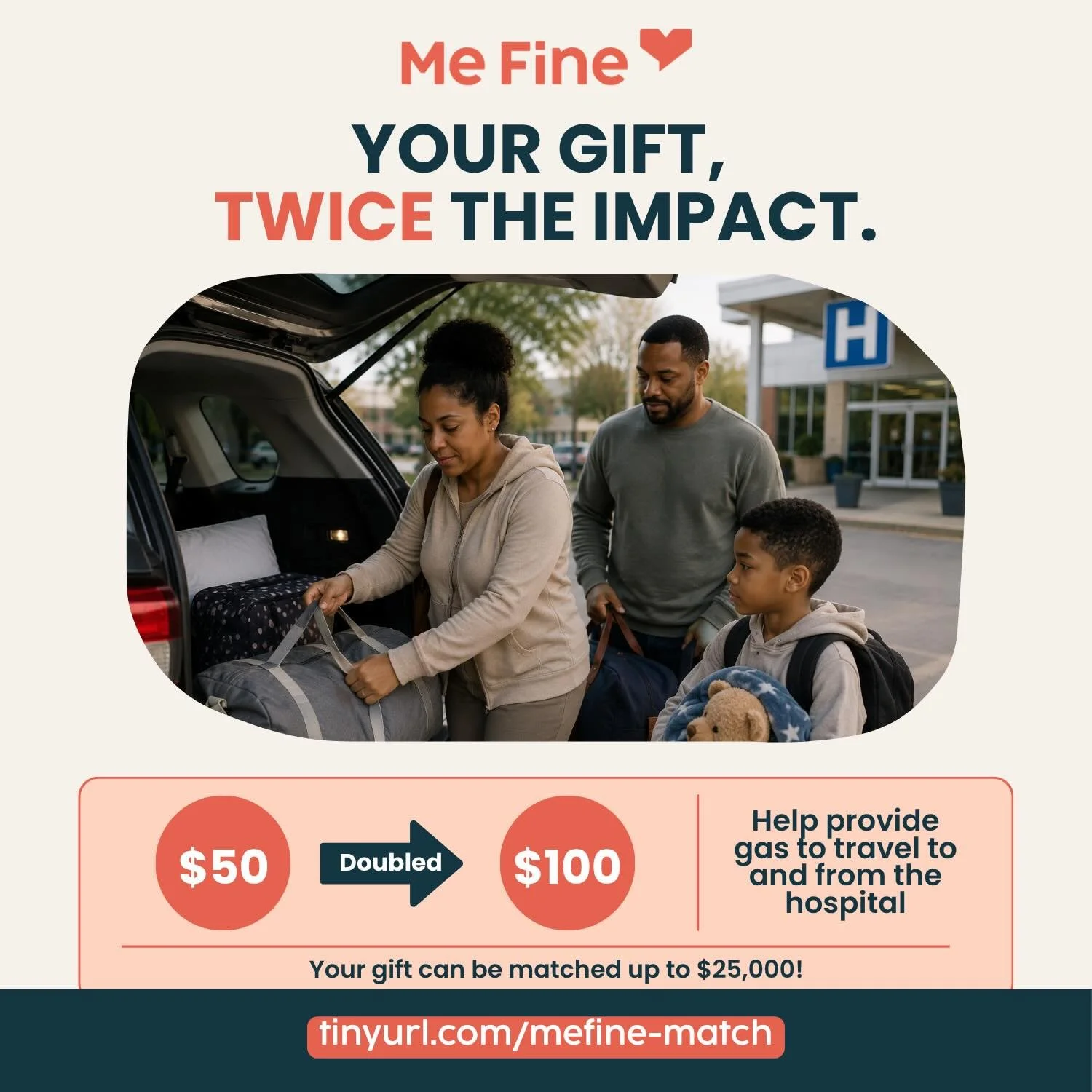 Gas prices keep climbing, but families caring for a child with a serious illness still have to make the trip.

Many Me Fine families travel hundreds of miles each month for treatments, hospital stays, and specialist appointments. Transportation costs