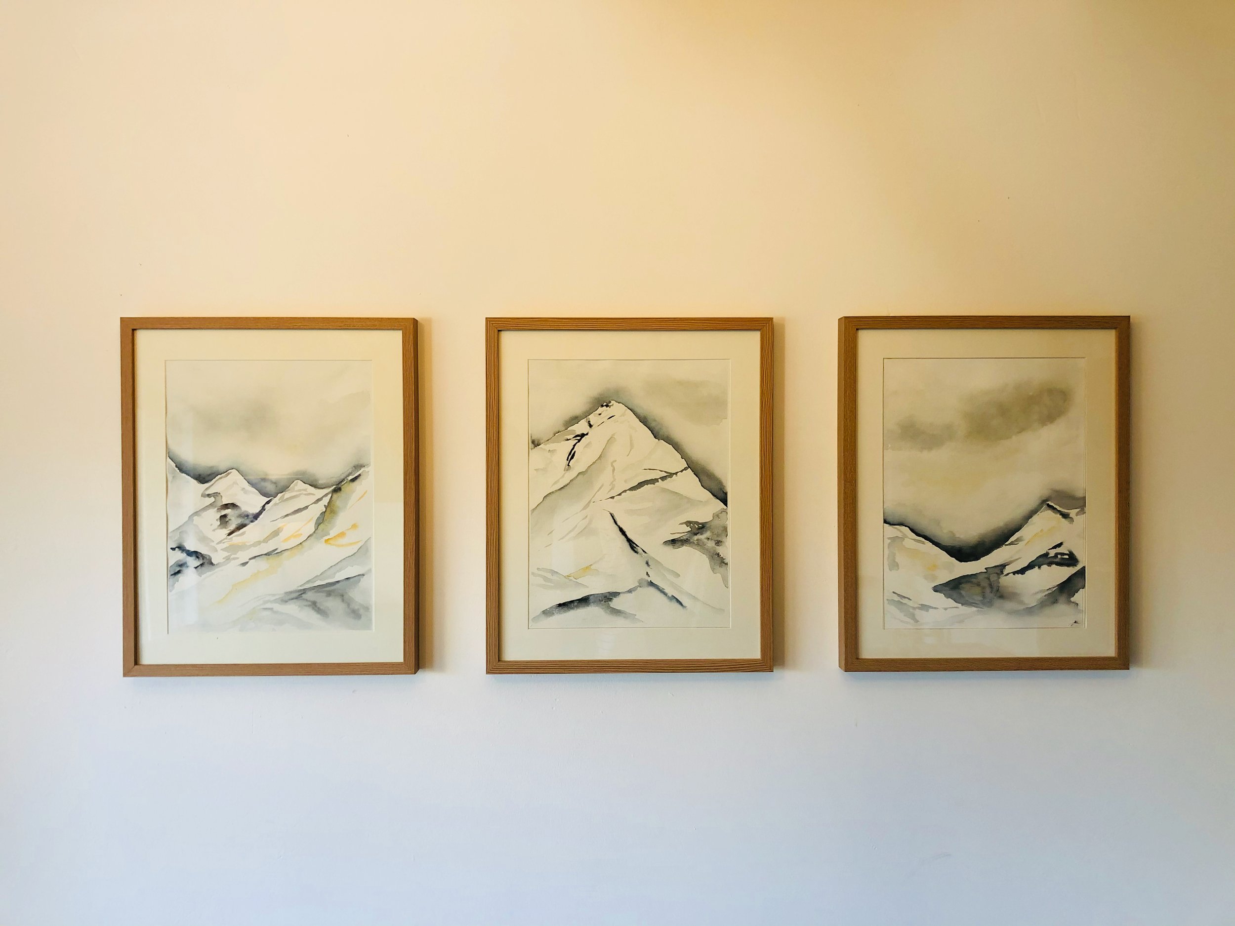 Auftragsarbeit: Dreitilige minimalistische Berglandschaft