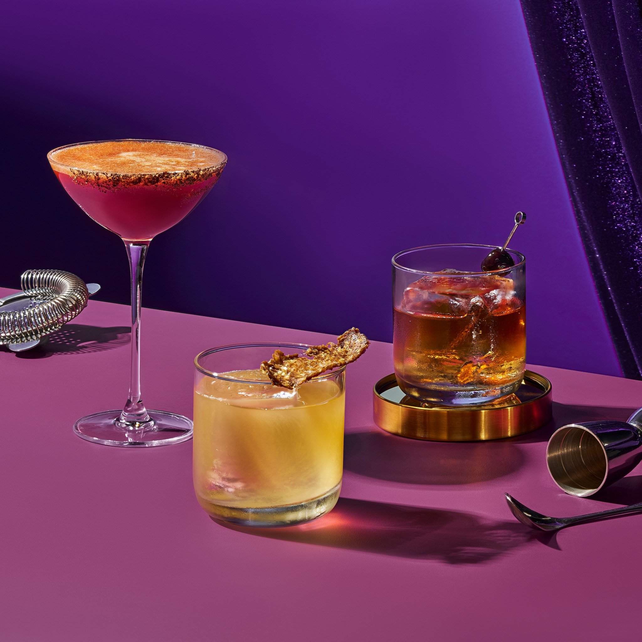 Every kick-ass cocktail is a result of skill and a creative act. 

Like the cocktails in the Purple section of our &lsquo;That&rsquo;s A Nice Jacket!&rsquo; menu, we honour techniques in bartending that&rsquo;s more than just mixing.

Cheers to #Worl