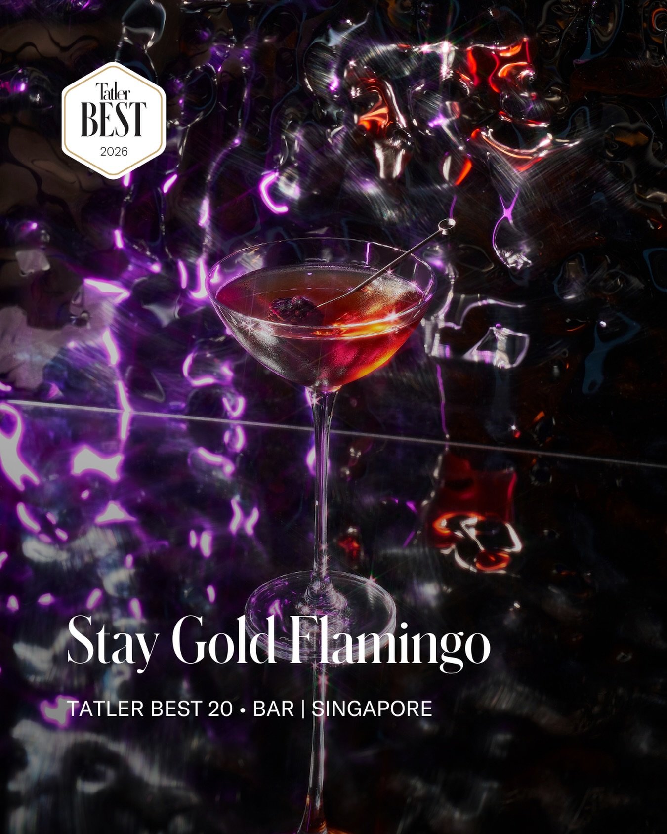 Thank you @tatlersingapore for this incredible honour &mdash; we&rsquo;re proud to be recognised as one of Tatler Best Singapore 2026 Best Bars, and for the second year running!

Shoutout to our rockstar team and the amazing guests who keep the drink