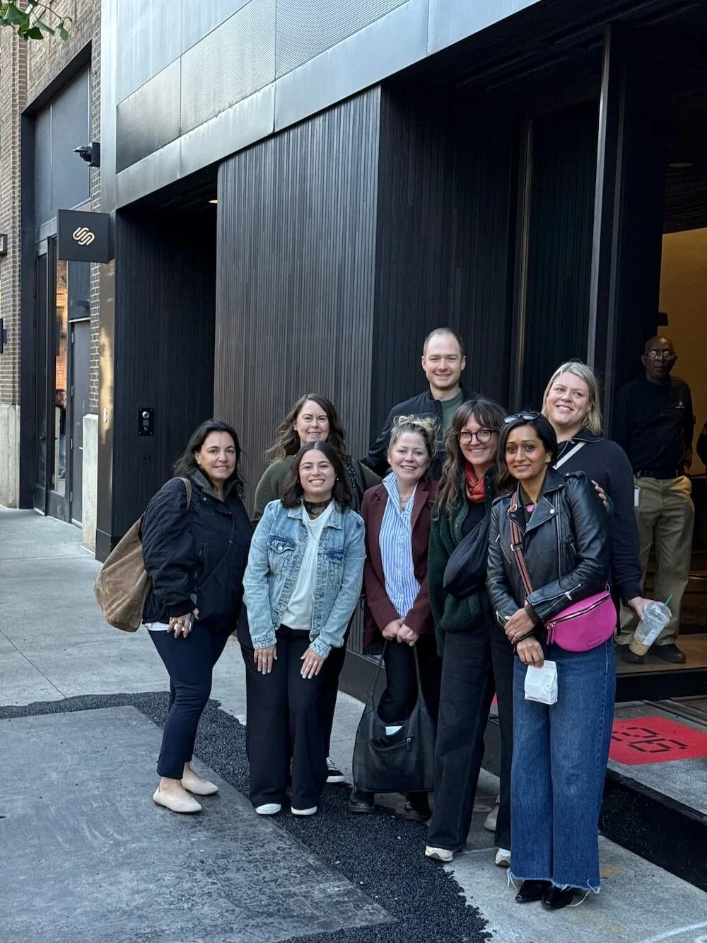 friends in front of the Squarepace office before Circle Day