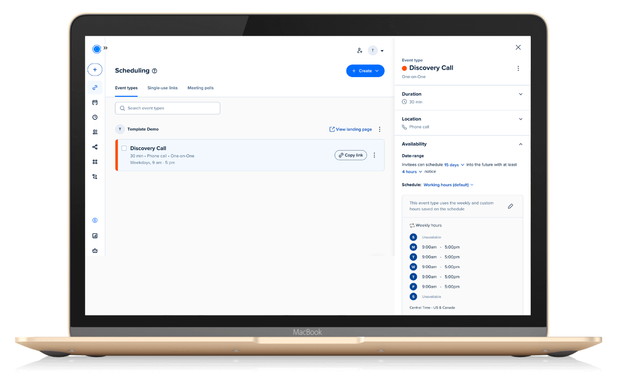 calendly edit event screenshot