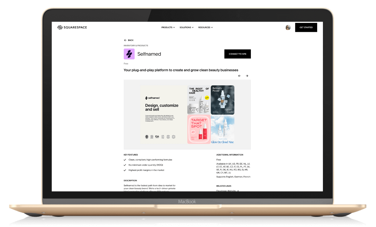 squarespace extensions selfnamed