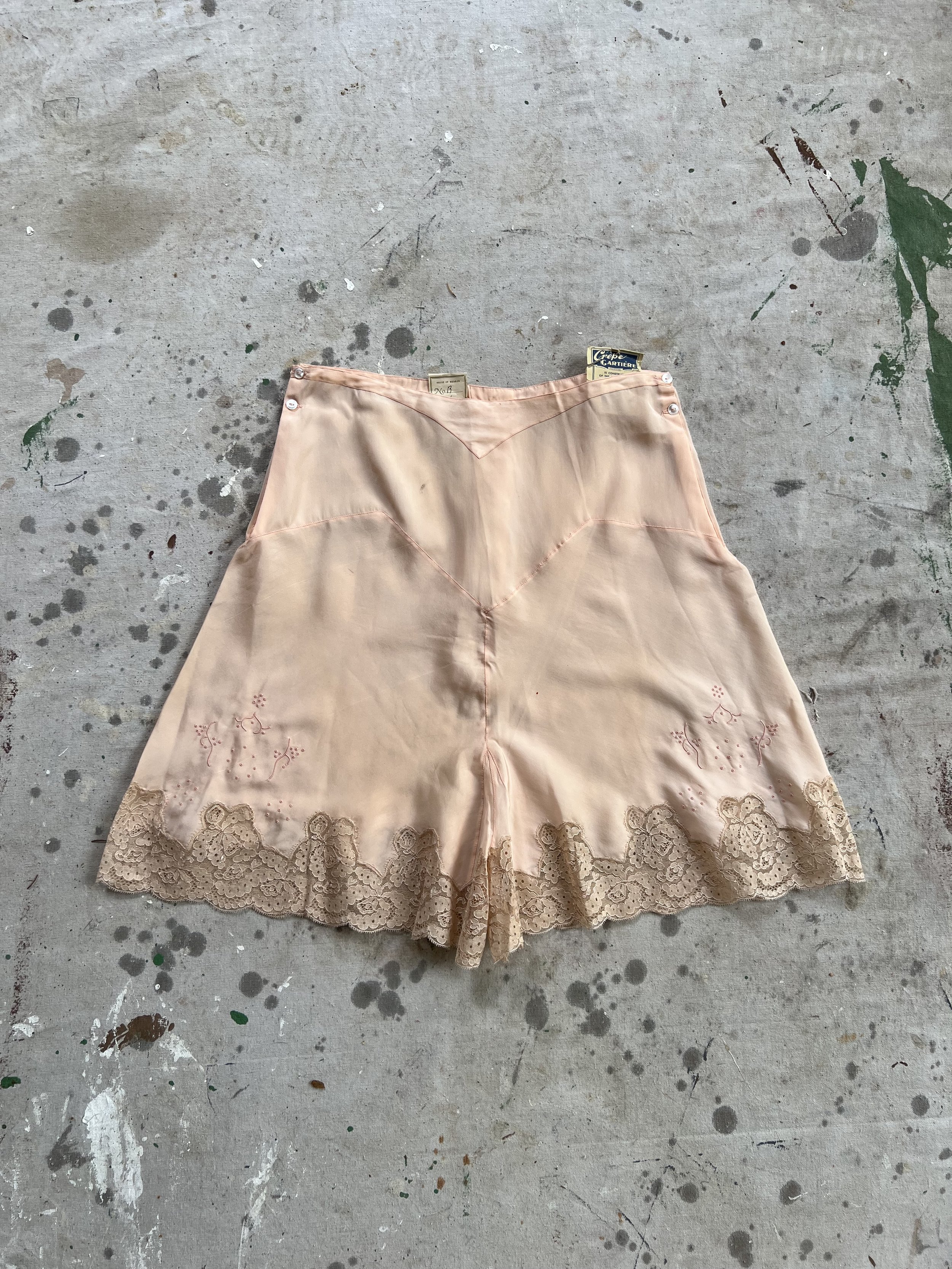 Deadstock 30’s silk crepe tap shorts