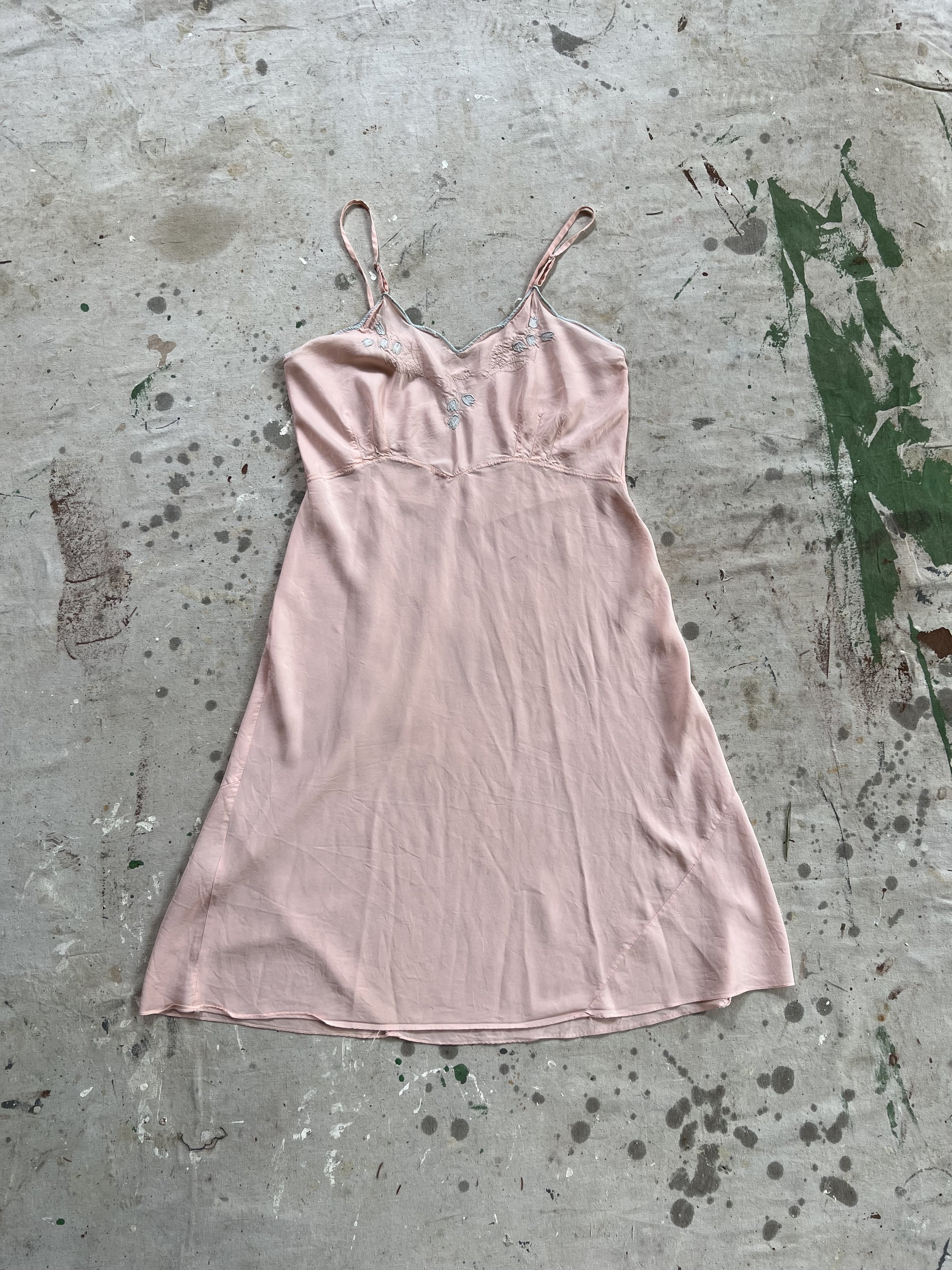 40’s rayon slip with flowers