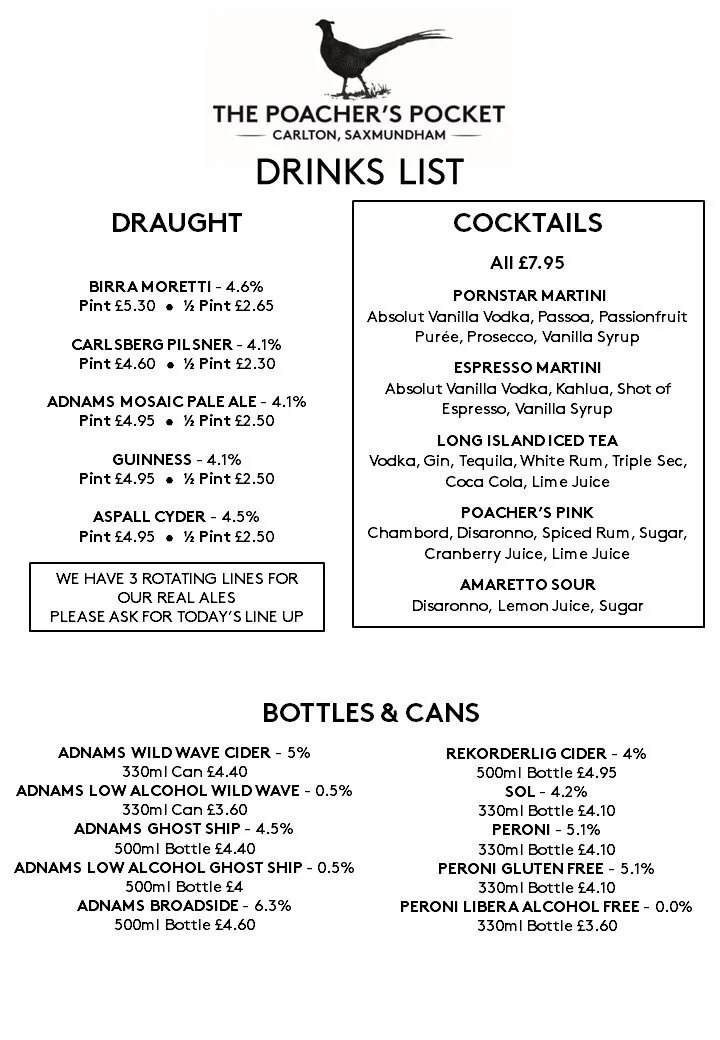 Food & Drink — The Poacher's Pocket, Carlton Saxmundham