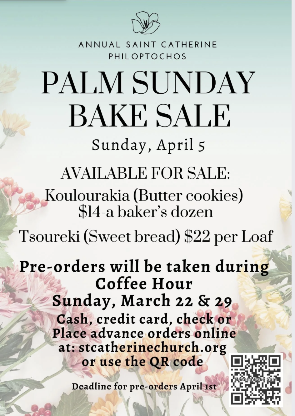Palm Sunday Bake Sale