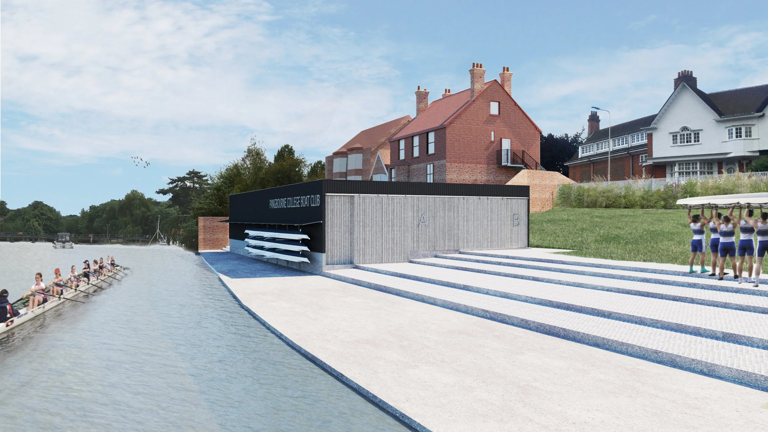 Pangbourne Boathouse Proposed View from river thames