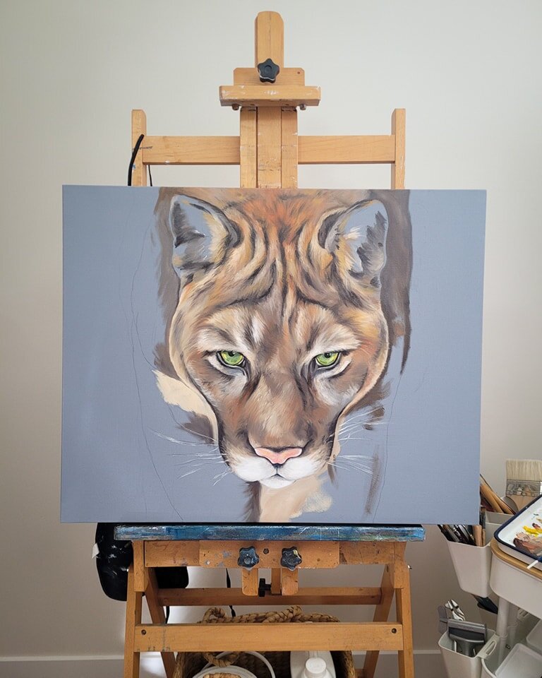 I like big cats and I cannot lie 🎨

www.sarahbergeronartist.com
.
.
.
#bigcats #paintinginprogress #ontheeasel #cougarsofinstagram