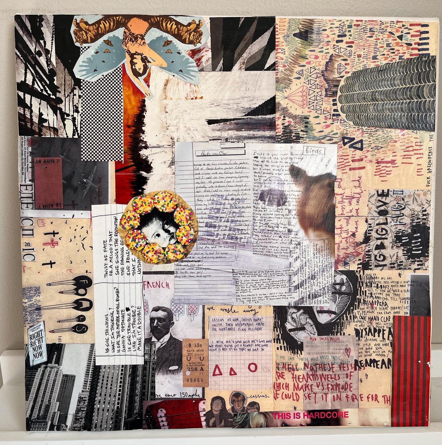 CD Insert Collage, 12&rdquo; x 12&rdquo;, 2017. 

See anything you&rsquo;ve listened to? 

#collageart #musicartwork #artoftheday