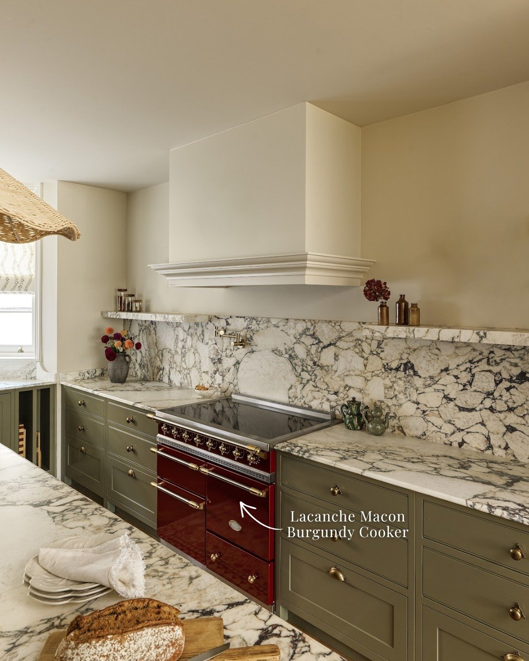 The Lacanche Macon Burgundy cooker sits comfortably within the space, paired with a splashback and solid oak internals that bring warmth and depth. Together, they create a kitchen our clients truly enjoy - one designed to keep pace with everyday life