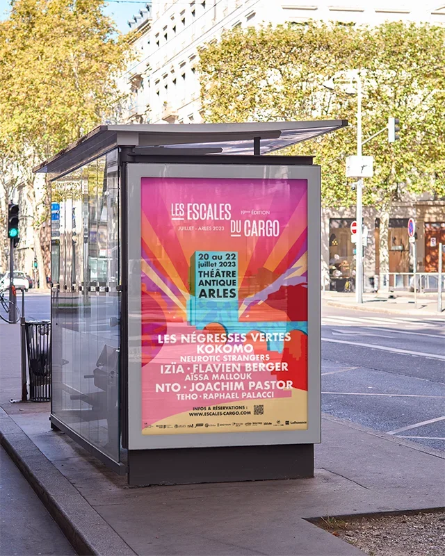 affiche illustration festival sur mesure jcdecaux direction artistique laetitia dheilly bidule studio occitanie montpellier