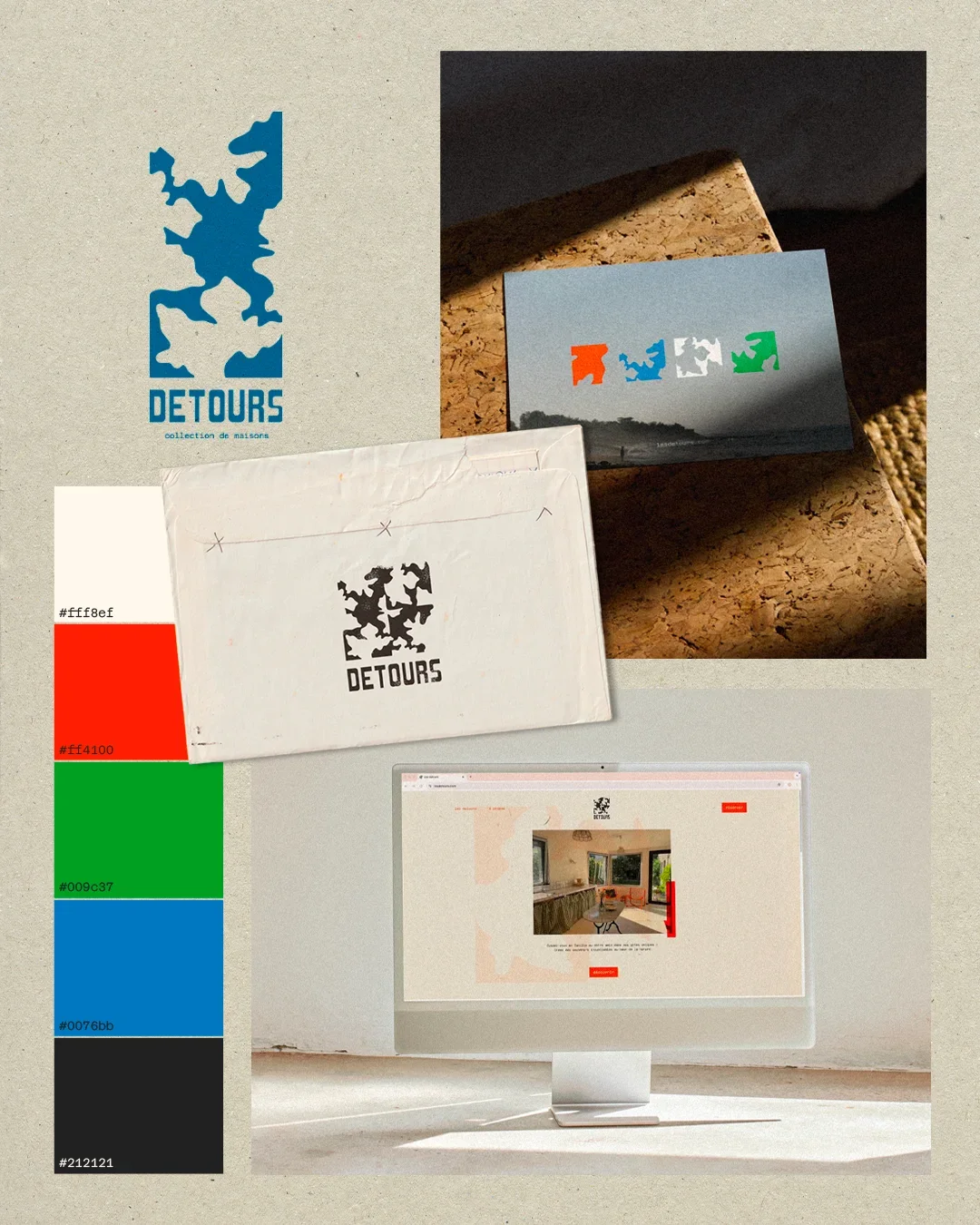 identite visuelle branding logo gites les detours gamme colorée site internet vitrine