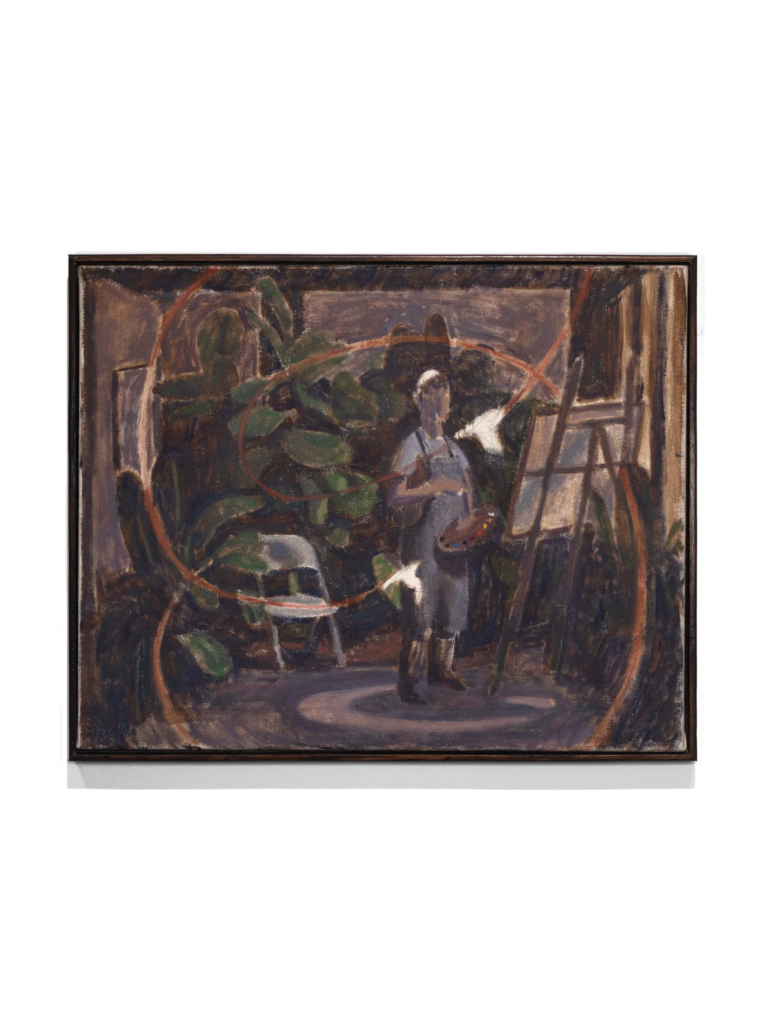 El Artista en su Taller / The Artist in his Studio, 2026. Acrylic & oil on stretched canvas. 16" x 20" 