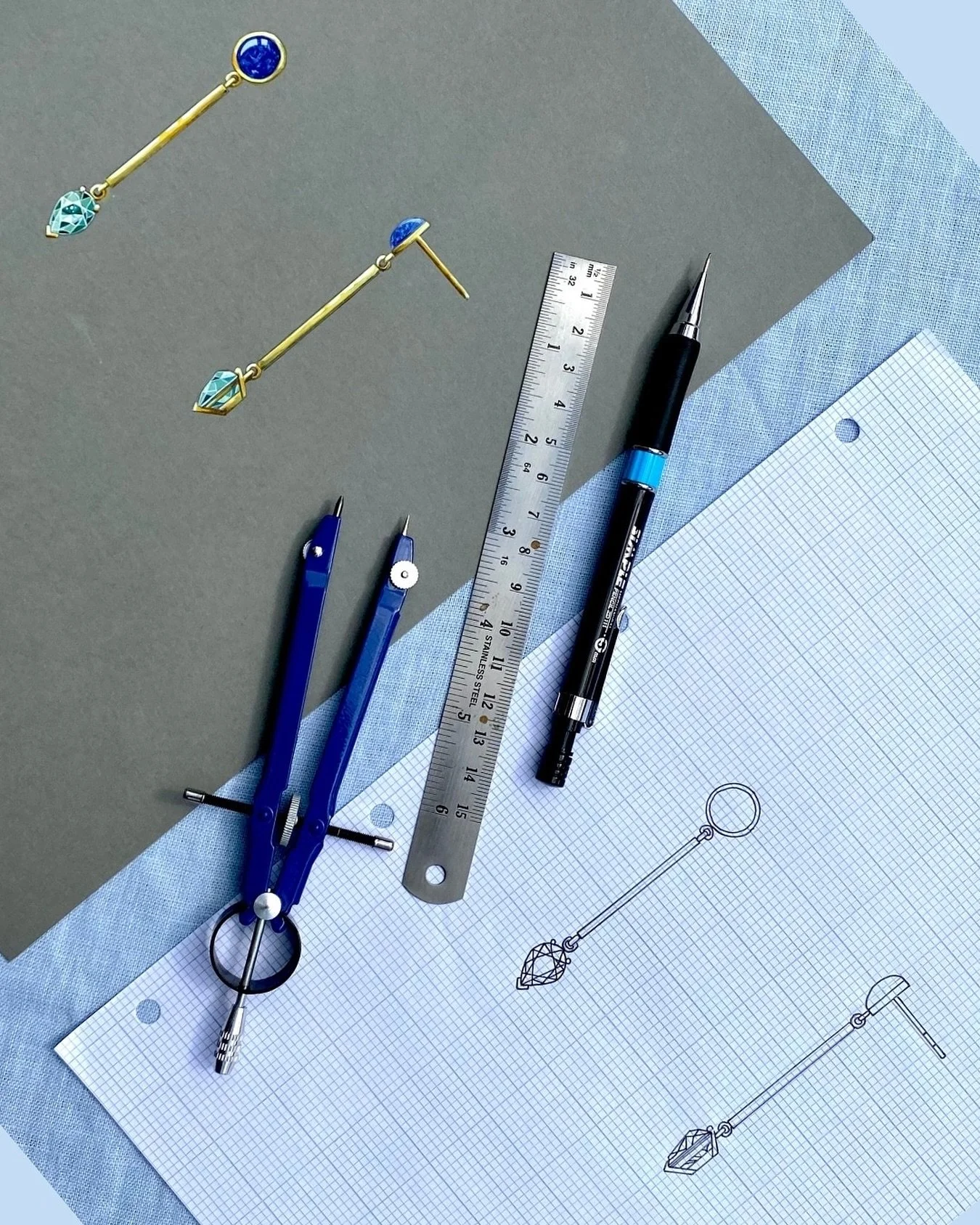 The difference between design and art - both have their place, but only one captures your heart ✨
⠀⠀⠀⠀⠀⠀⠀⠀⠀
Technical drawings give us precision - measurements, angles, specifications. The compass ensures perfect circles, the ruler guarantees straigh