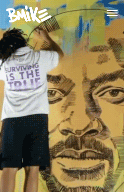 Brandan "BMIKE" Odums  BMIKE, the artist behind Will Smith's 2021 Memoior covert art, Colin Kaepernick B&J's icecream art, and the internally recognized "Studio BE" art gallery in New Orleans, has taped my team and I to design bmike.com and share hi