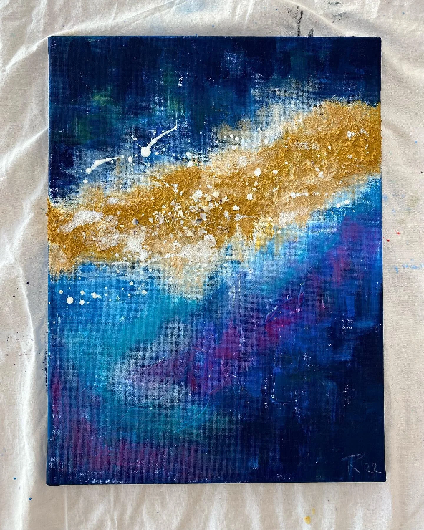 Inspired by todays photo from the #jameswebbtelescope 🌌✨🔭
.
.
.
#universe #mixedmedia #painting #abstractart #acrylicpainting #moinmumpfi #illustrationundmeer