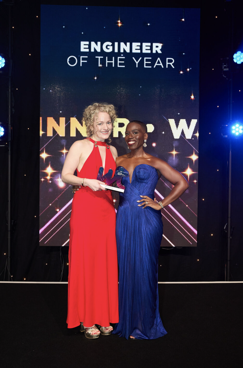 Candice Brathwaite posed with winner whilst hosting awards show