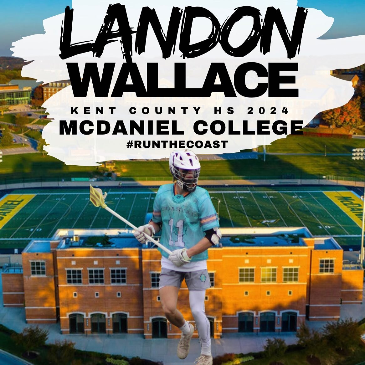 Congratulations to Landon Wallace on his commitment to McDaniel college! He&rsquo;s a tremendous athlete and I&rsquo;m sure he&rsquo;s going to make a huge impact! Good luck!🔱🥍🧡
#RunTheCoast #GoneCoastal
