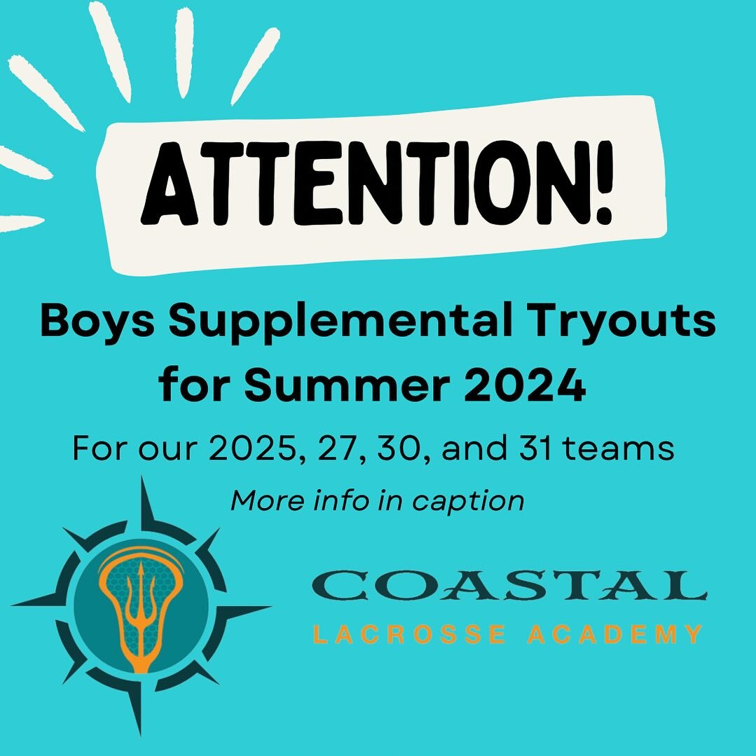 We will be holding Supplemental tryouts for the summer of 2024, January 21st at Sussex Academy for graduating classes of 2025, 2027, 2030, and 2031. Times for the different age groups are below, go to the link in the bio to register for free! 🔱🥍🧡
