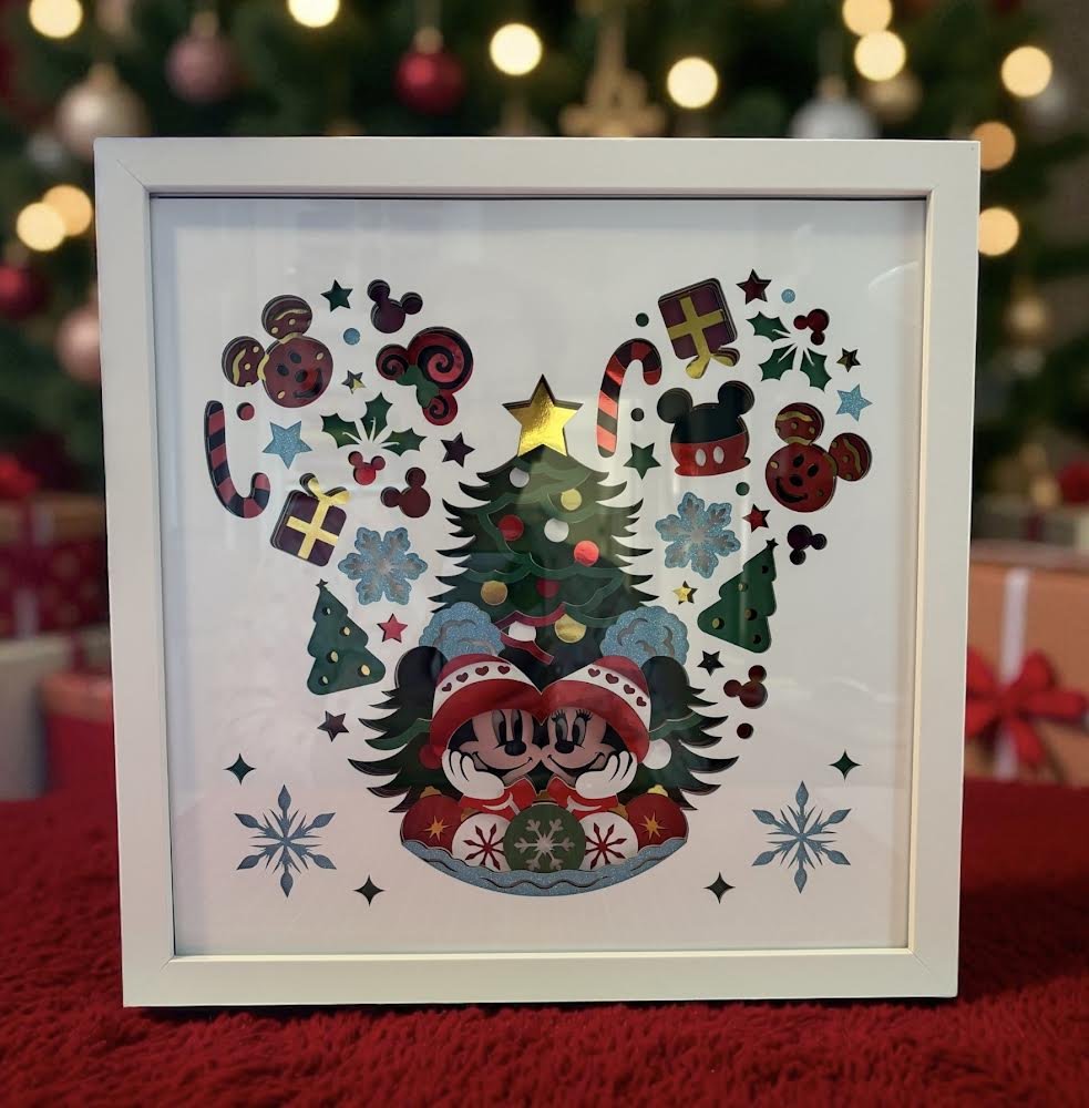 Holiday Cheer Framed Art with Mickey & Minnie