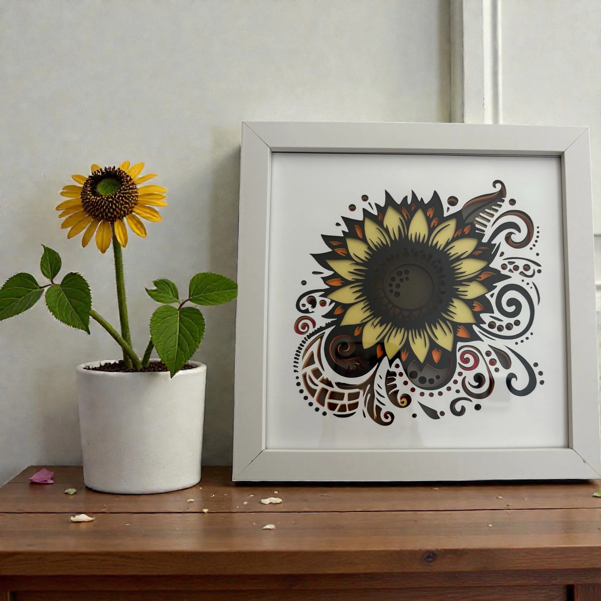 Sunflower Framed 3D Art Print