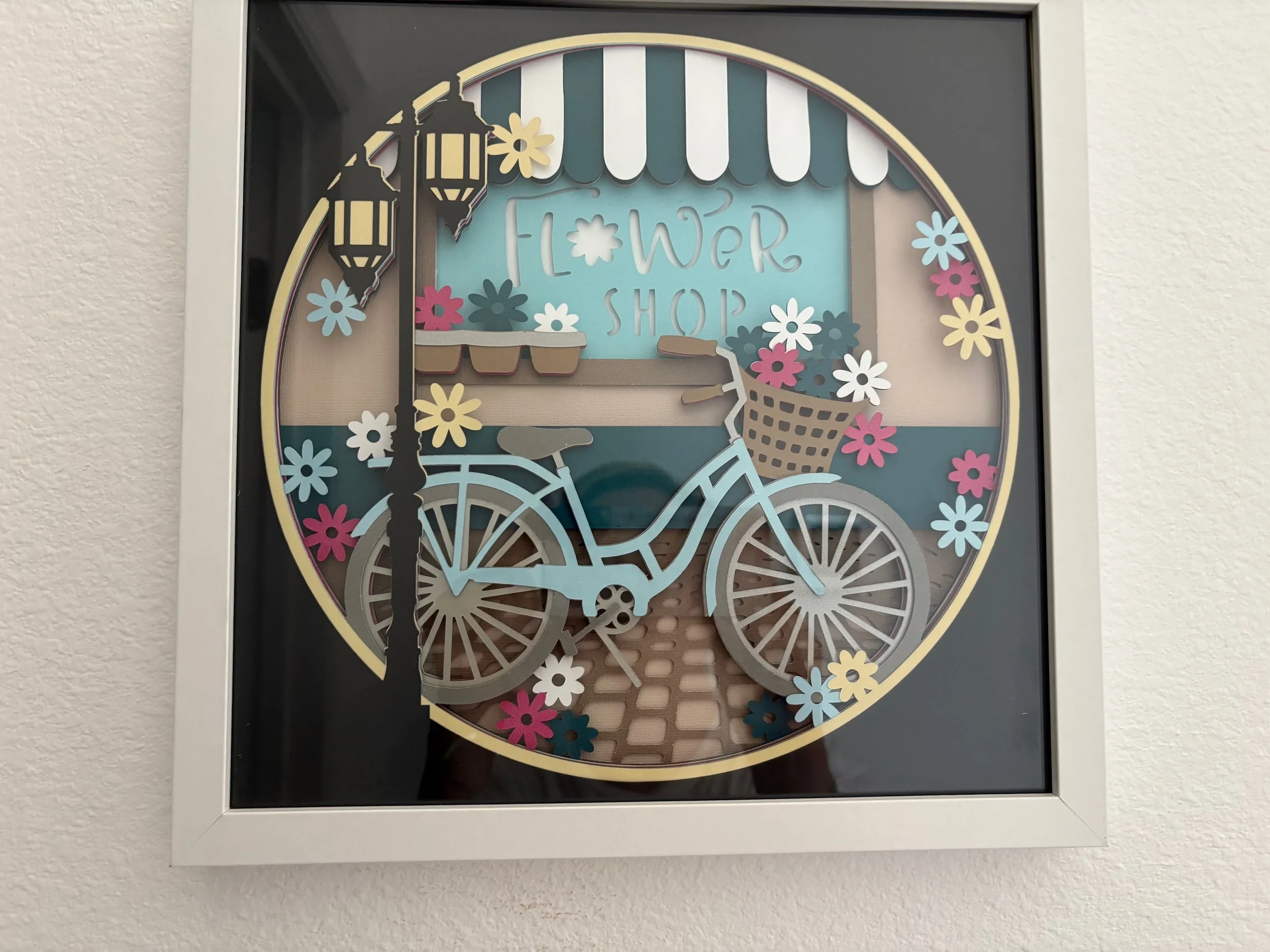Charming 3D Flower Shop Wall Art