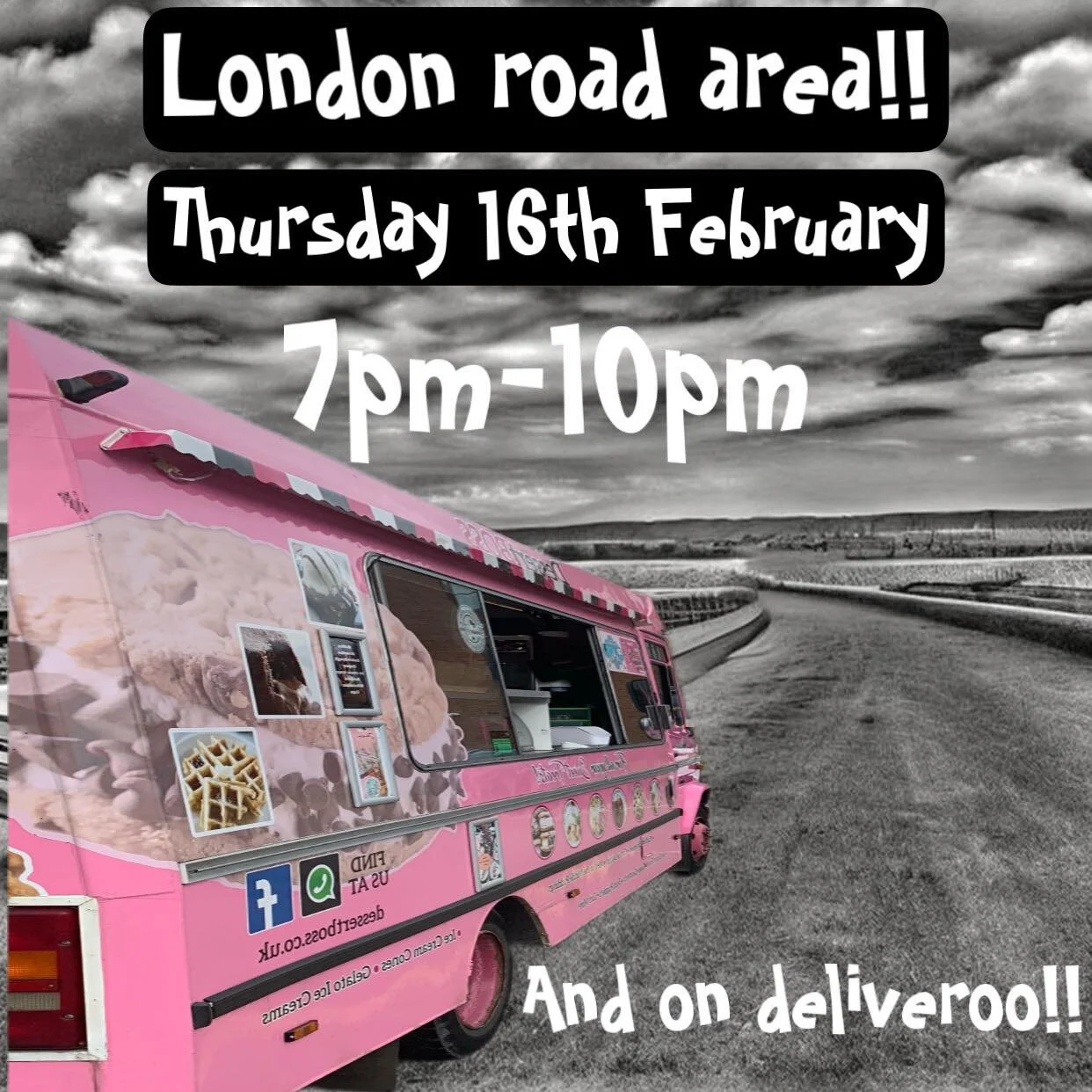 We are on our travels this evening around London road and elstoe area. 
Live tracker link will be here from 7pm 
(link to be provided) 
Or order on deliveroo!!

We can&rsquo;t wait to see our Bossers around this area, please come down or order on del