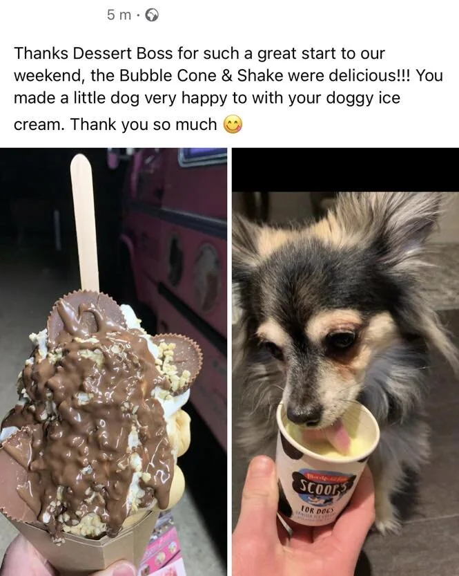 Love the reviews we get. Thank you to everyone who supports us. It really is so lovely to see each and everyone of you on our travels. 
Dessertboss team xxx