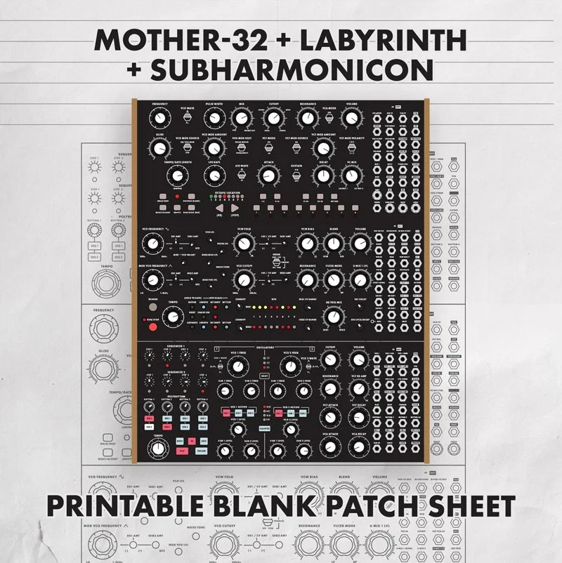 Moog Mother-32 + Labyrinth  + Subharmonicon Printable