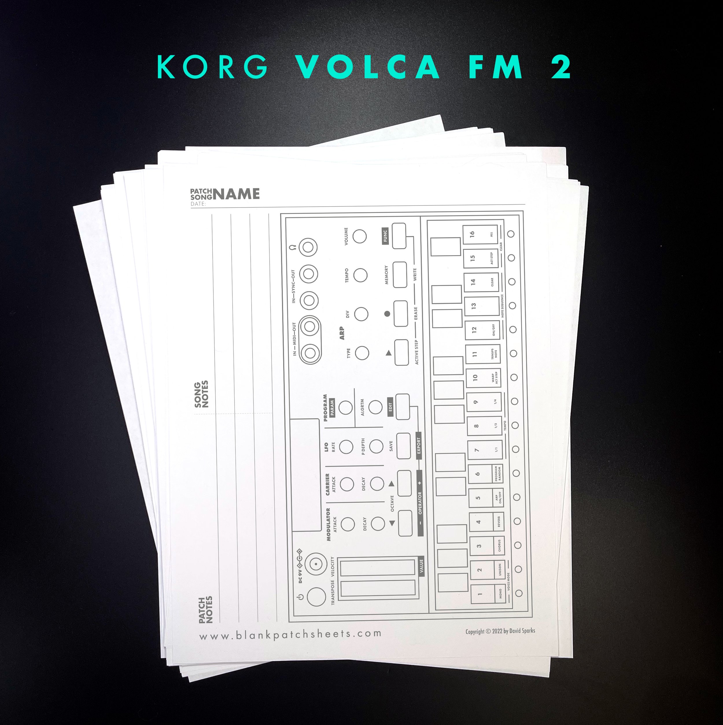 Korg Volca FM 2 FREE Printable — DavidSparks.me