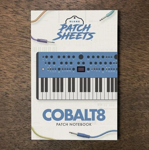 Modal Argo8 Blank Patch Sheets Notebook on a dark wood desk