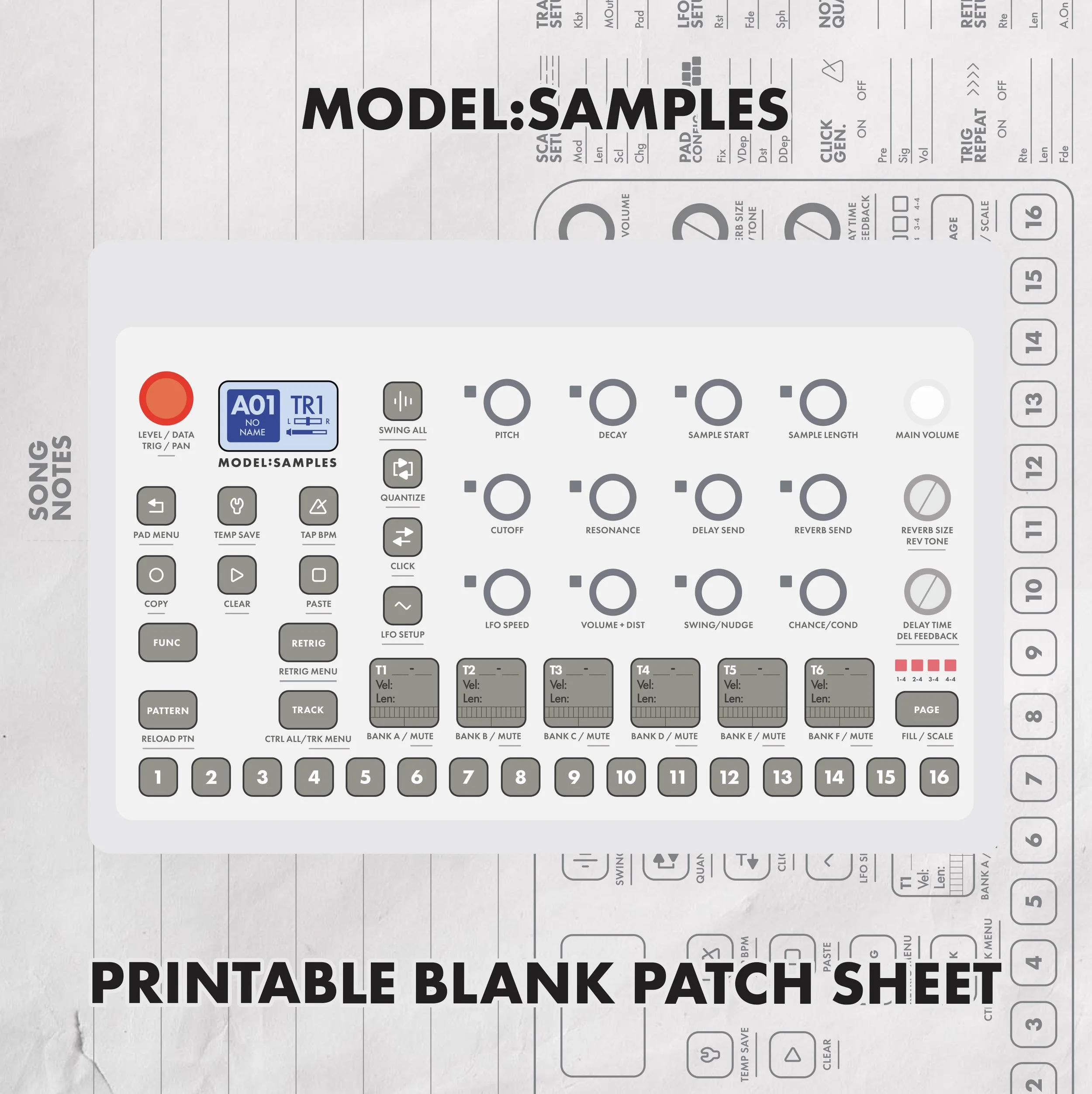 Elektrong Model:Samples Blank Patch Sheets: Track Synth Patches ...