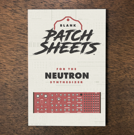 Behringer Neutron  synthesizer Blank Patch Sheets Notebook laying on a wood table