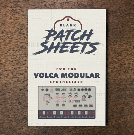 Korg Volca Modular synthesizer Blank Patch Sheets Notebook laying on a wood table