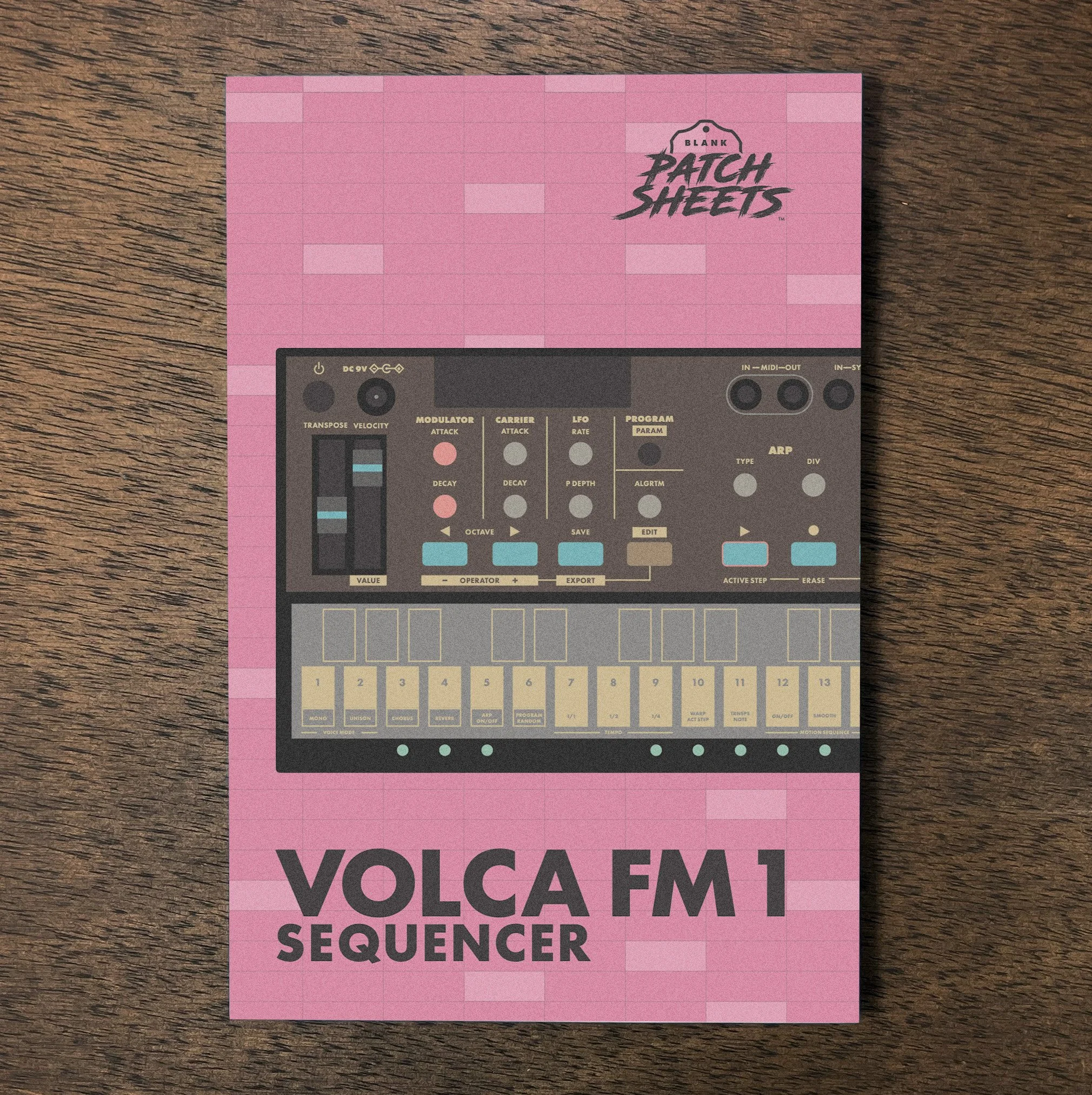 Korg Volca FM 1 Sequencer notebook on wood