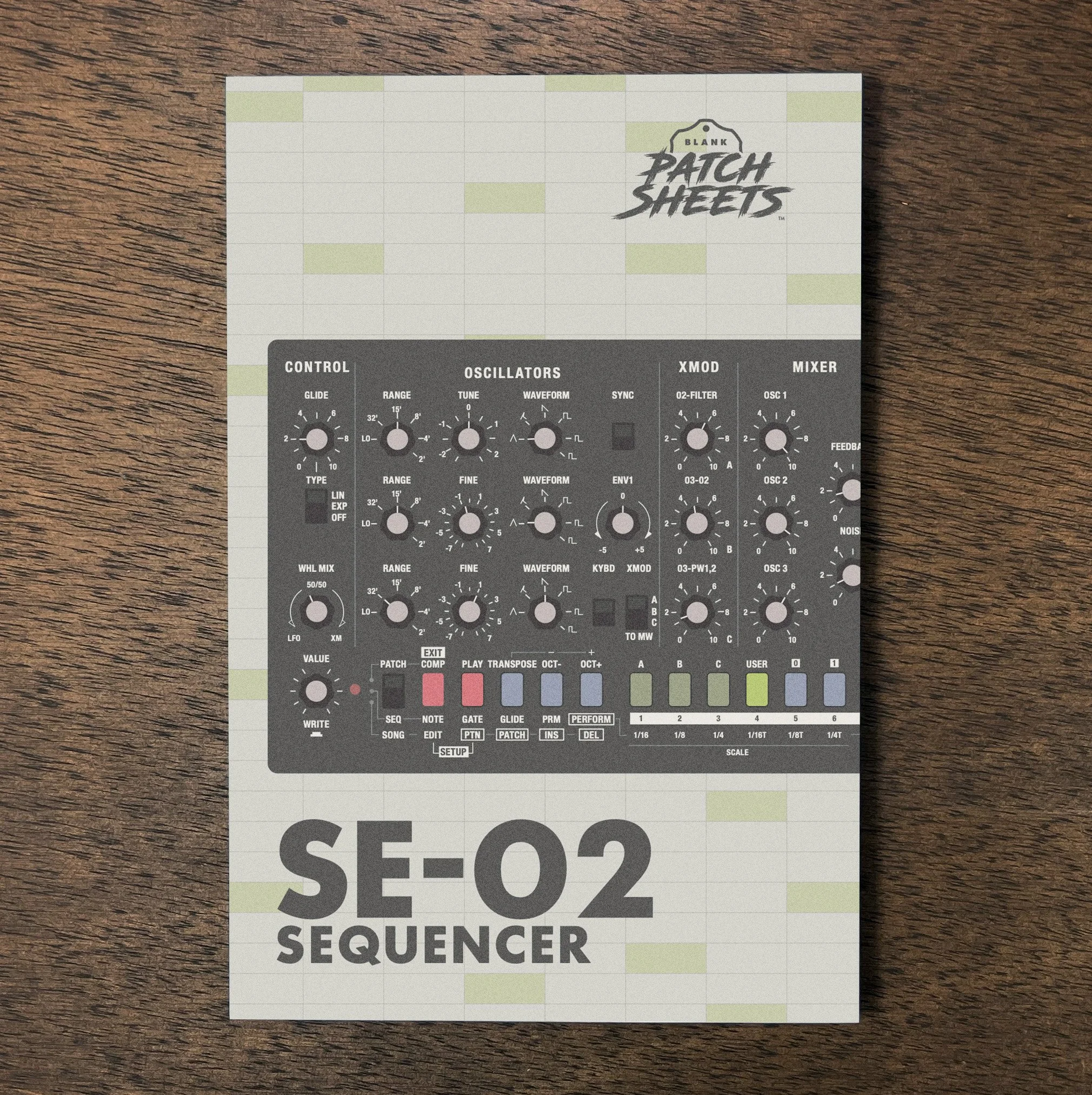 Roland SE-02 Sequencer Notebook on wood