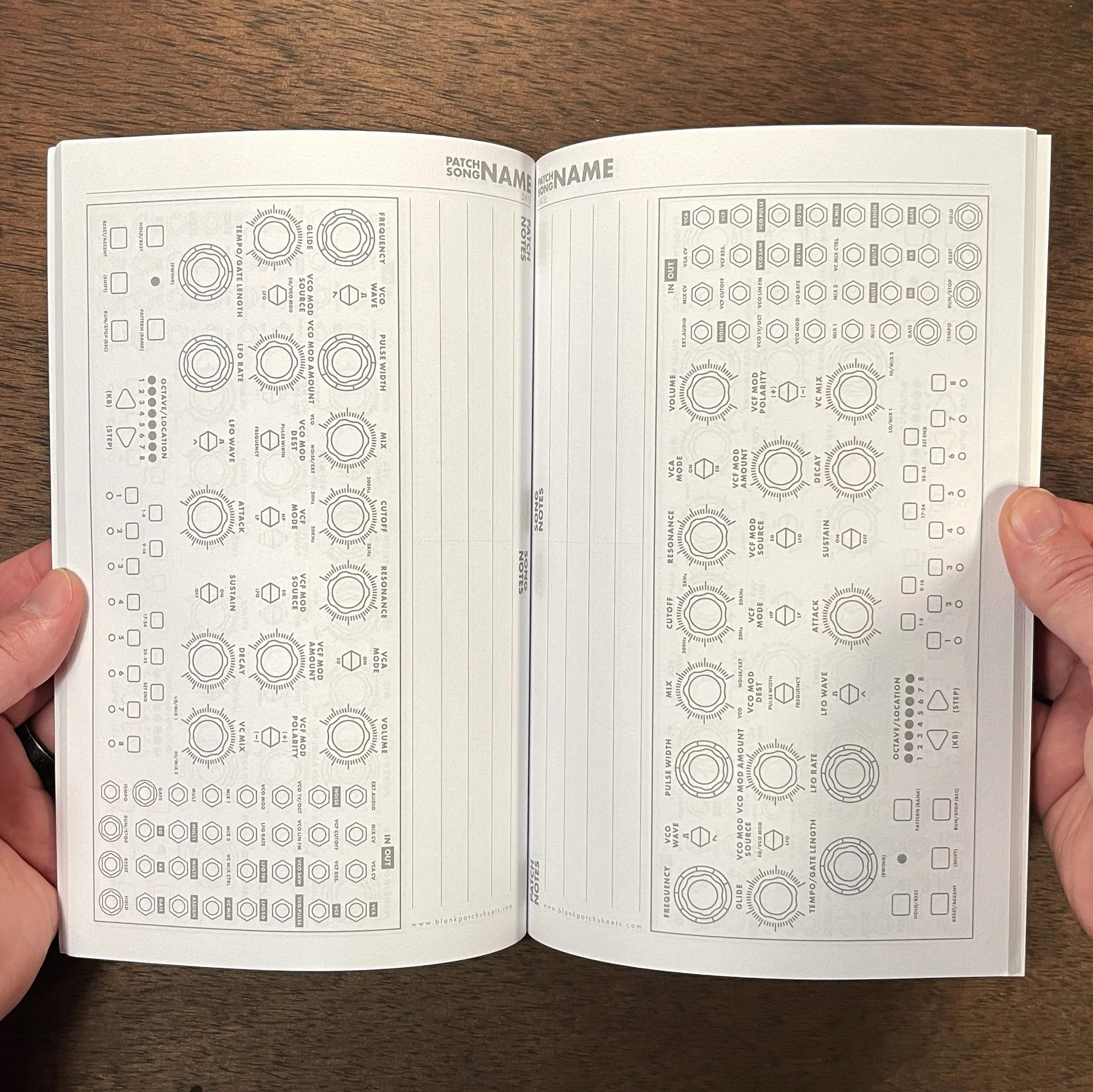 Moog Mother-32 Blank Patch Sheet Notebook Interior
