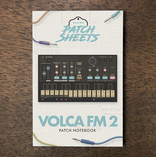 Korg Volca FM 2 Blank Patch Sheets Notebook on a dark wood desk