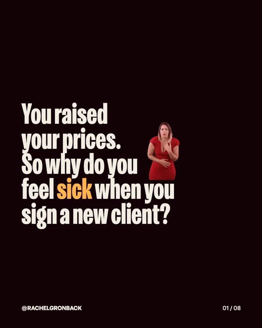 It&rsquo;s a business horror story. Raise your prices, they said. It&rsquo;ll fix everything, they said.
So you did&hellip;and the numbers sound amazing out loud. But somehow you&rsquo;ve never been more tired.

Mmhmm because when the price goes up, 