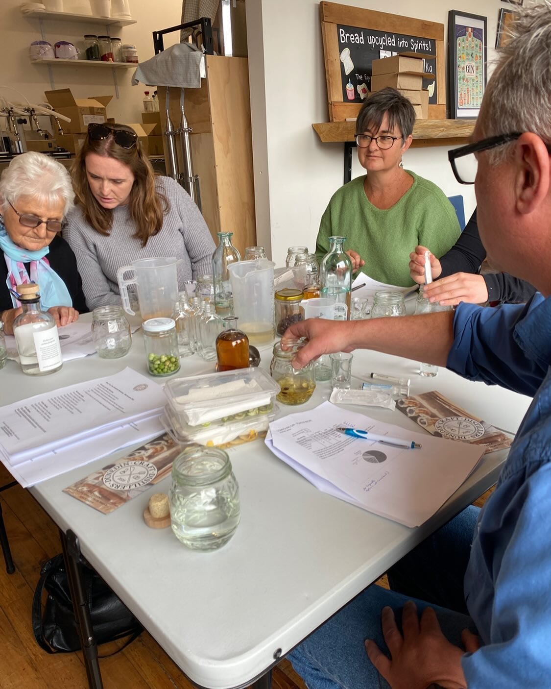 Great fun yesterday at the first of our @wilddunedin Blend Your Own Botanicals workshops. Great discussions and everyone very focused on blending their own gin using our upcycled bread base spirit. Looking forward to doing it all again on Friday 😀 #