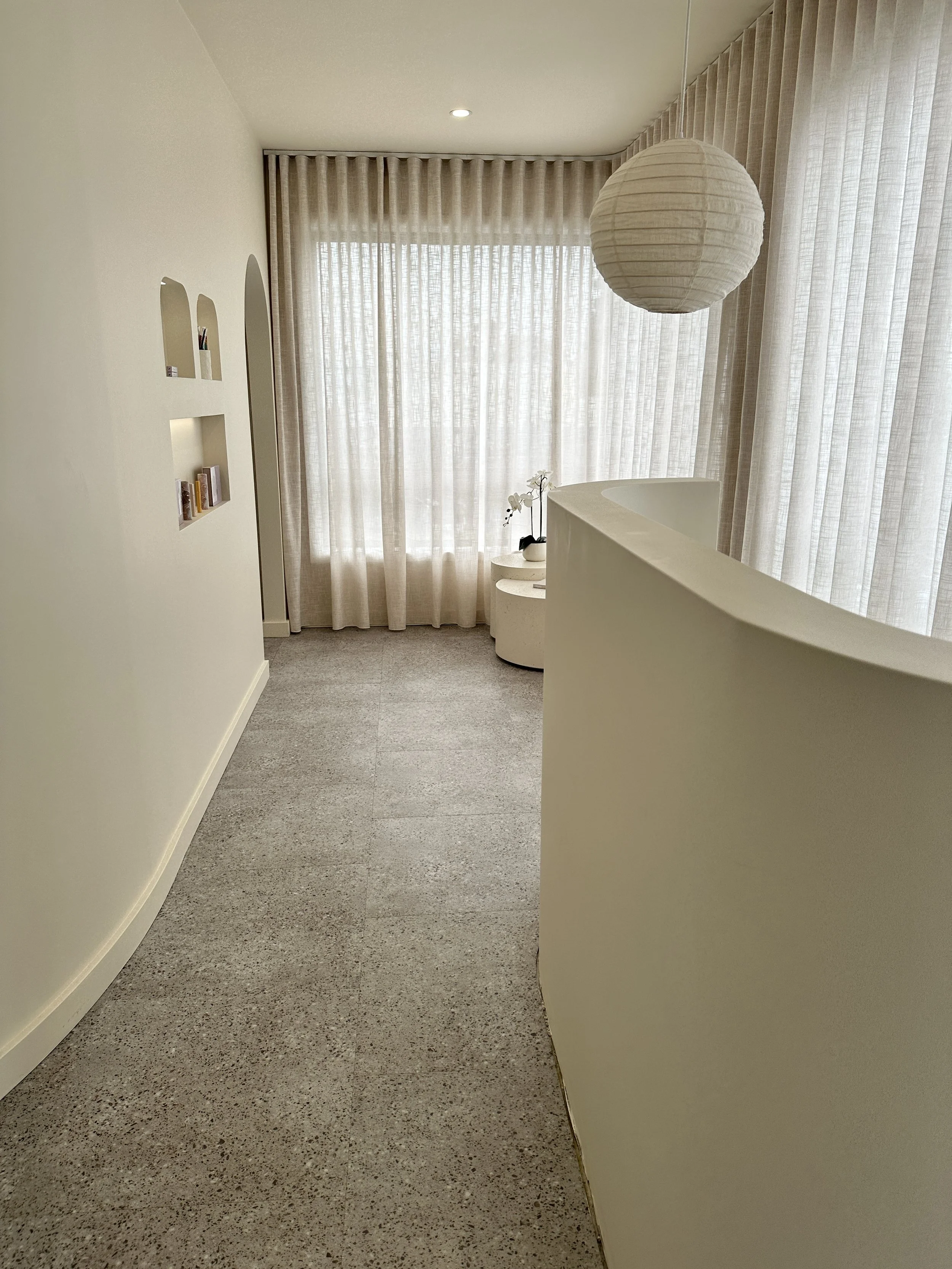 Minimalist beauty salon interior design in Sylvania Sydney