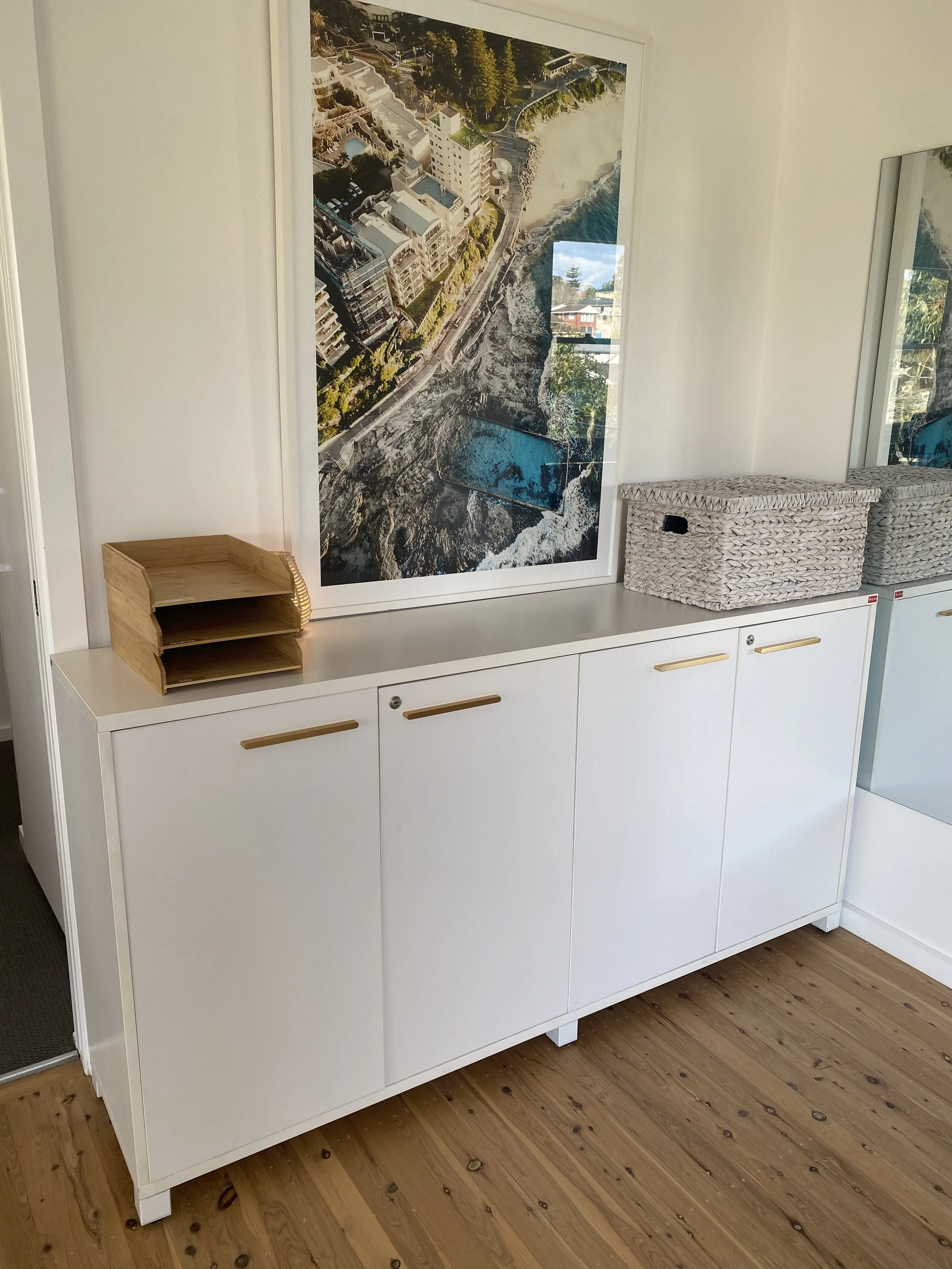 Clean and minimal home office backdrop for client meetings Australia