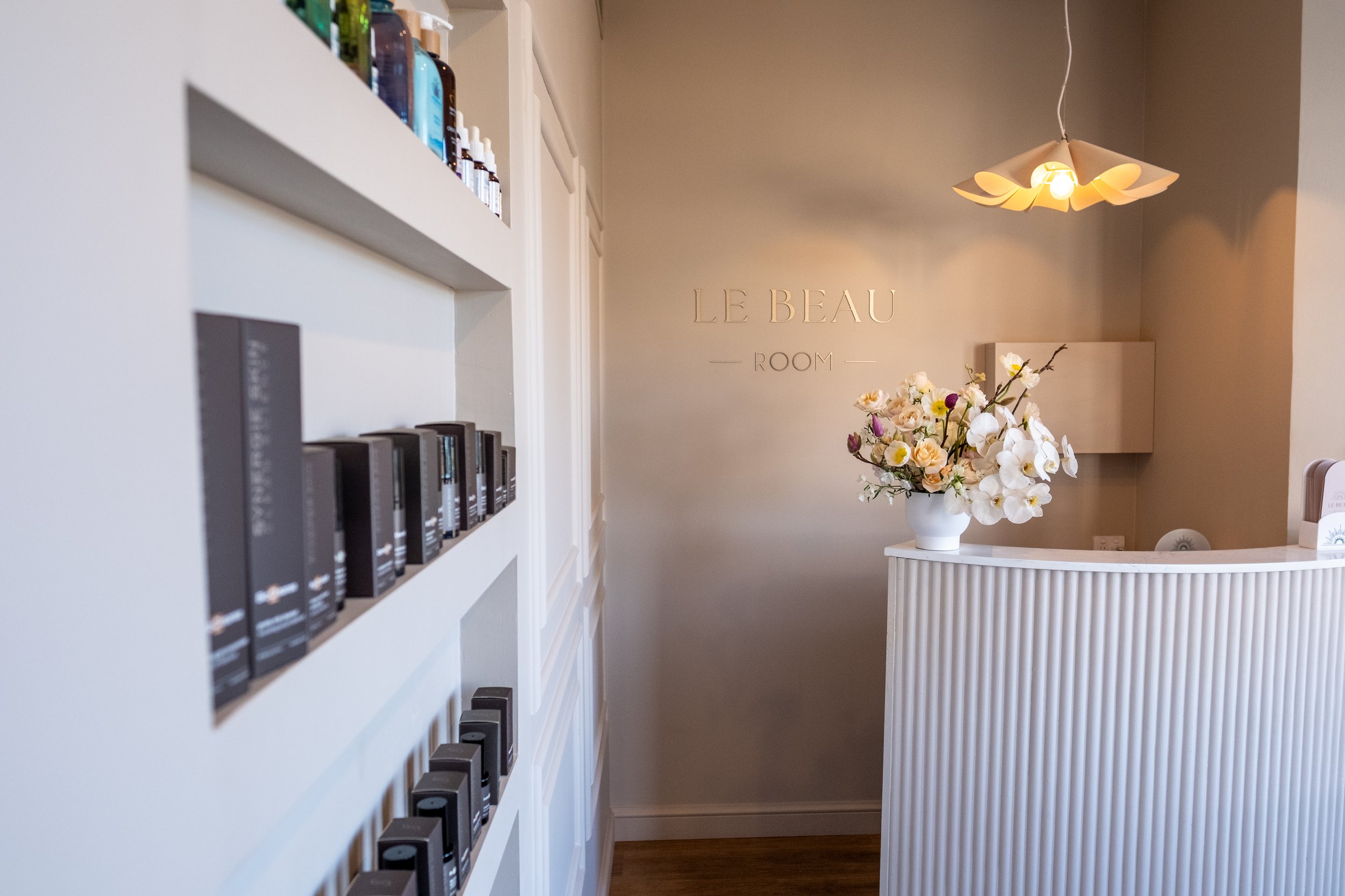 Commercial interior design wellness and salon studio, interior styling & design by Arlen Interiors in Sylvania Waters