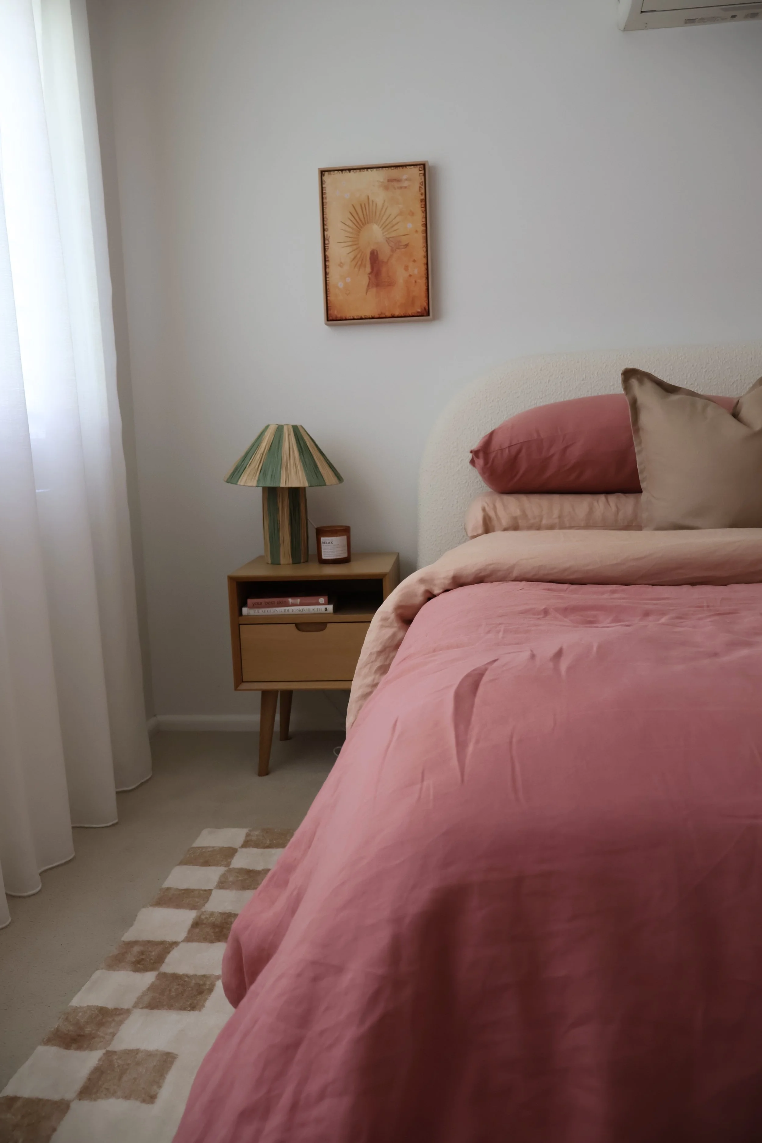 Sydney interior design spatial planning of a coastal bedroom in New South Wales