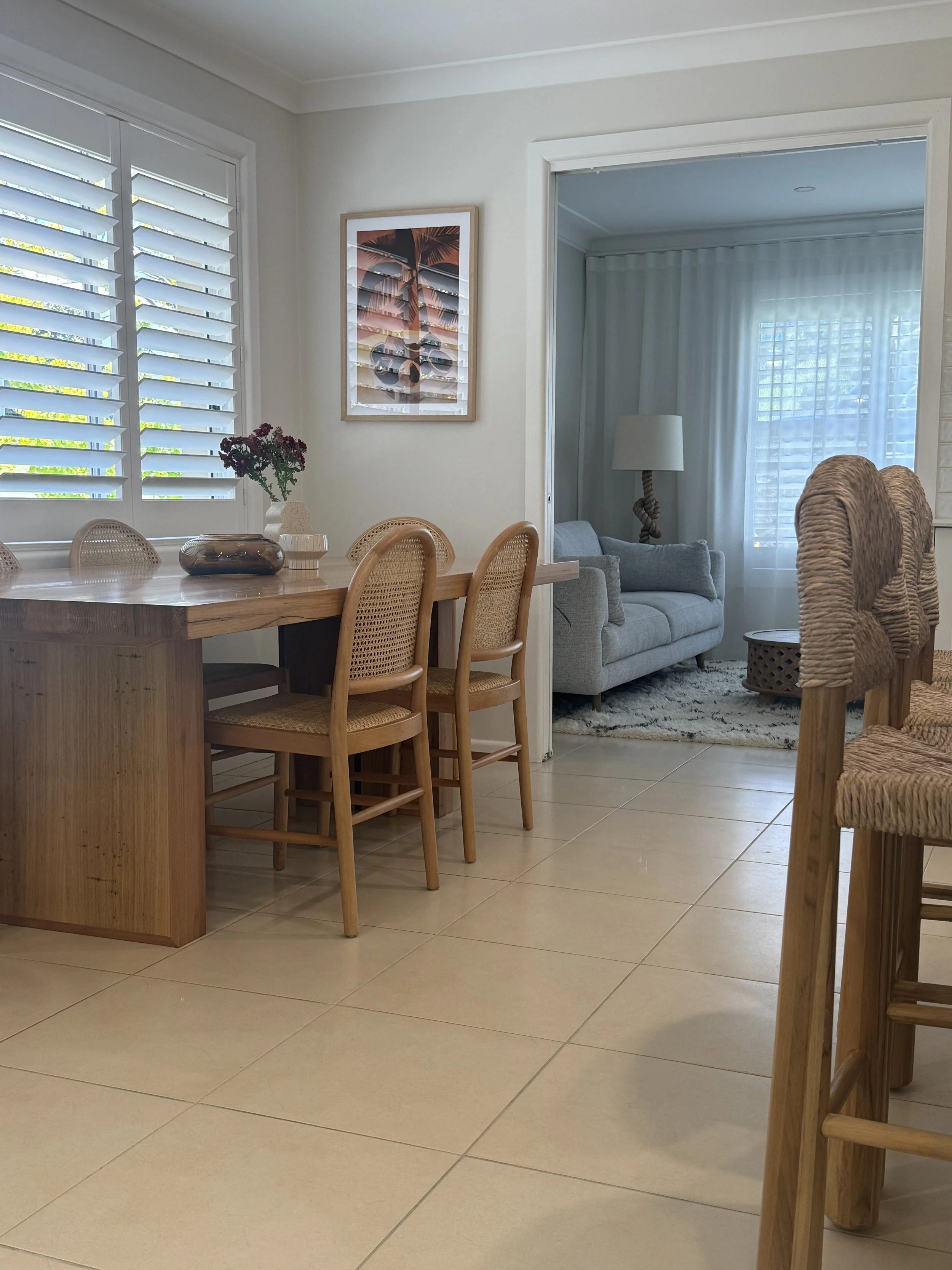 A coastal dining room interior design project in Sydney, New South Wales