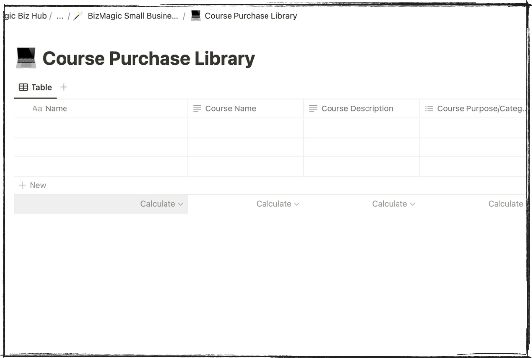 Course Purchase Library - BizMagic Small Business Hub Notion Template.png