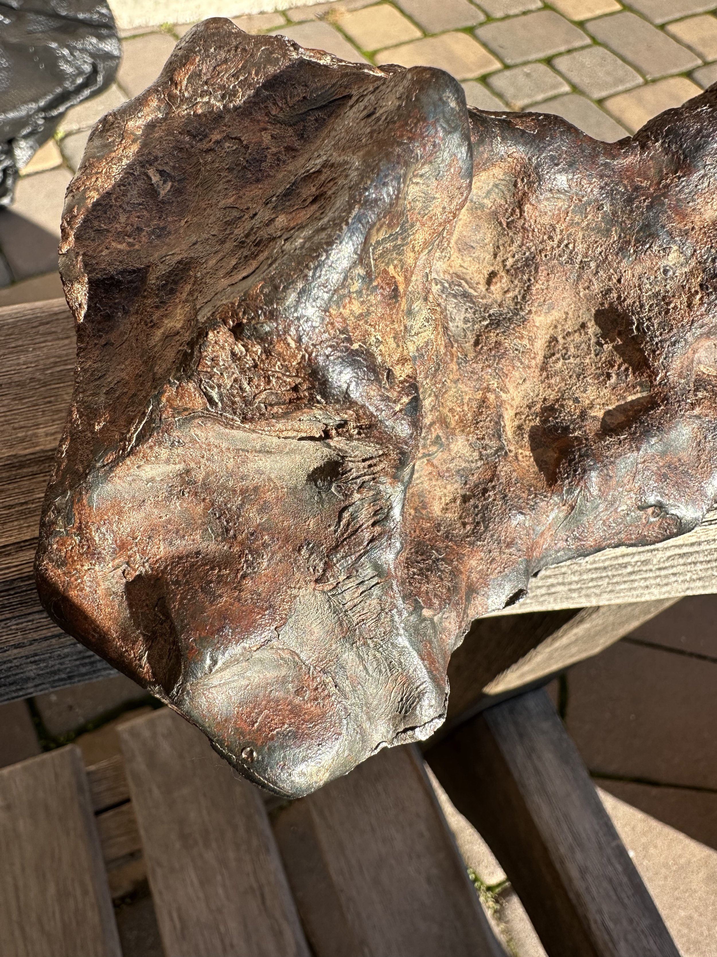 Taza Iron meteorite flow lines, lipping