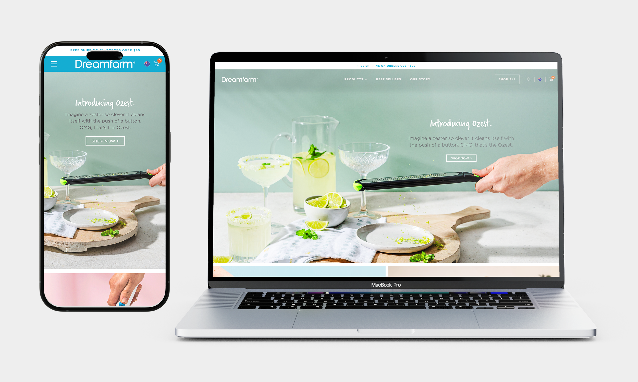 Dreamfarm - Mobile and desktop banners for website homepage