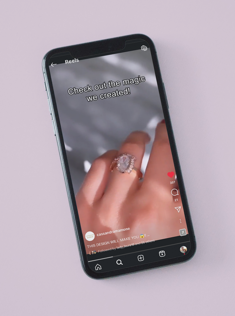 Cassandra Mamone - Custom Ring Instagram Reel - 16.6K views (click to watch)